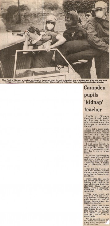Campden Pupils 'Kidnap' Teacher 20 July 1982