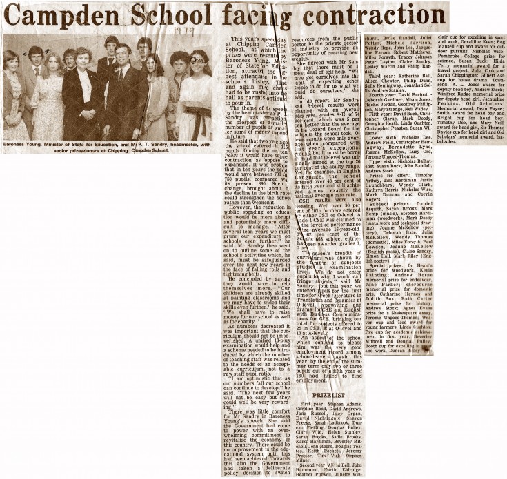 Campden School Faces Contraction