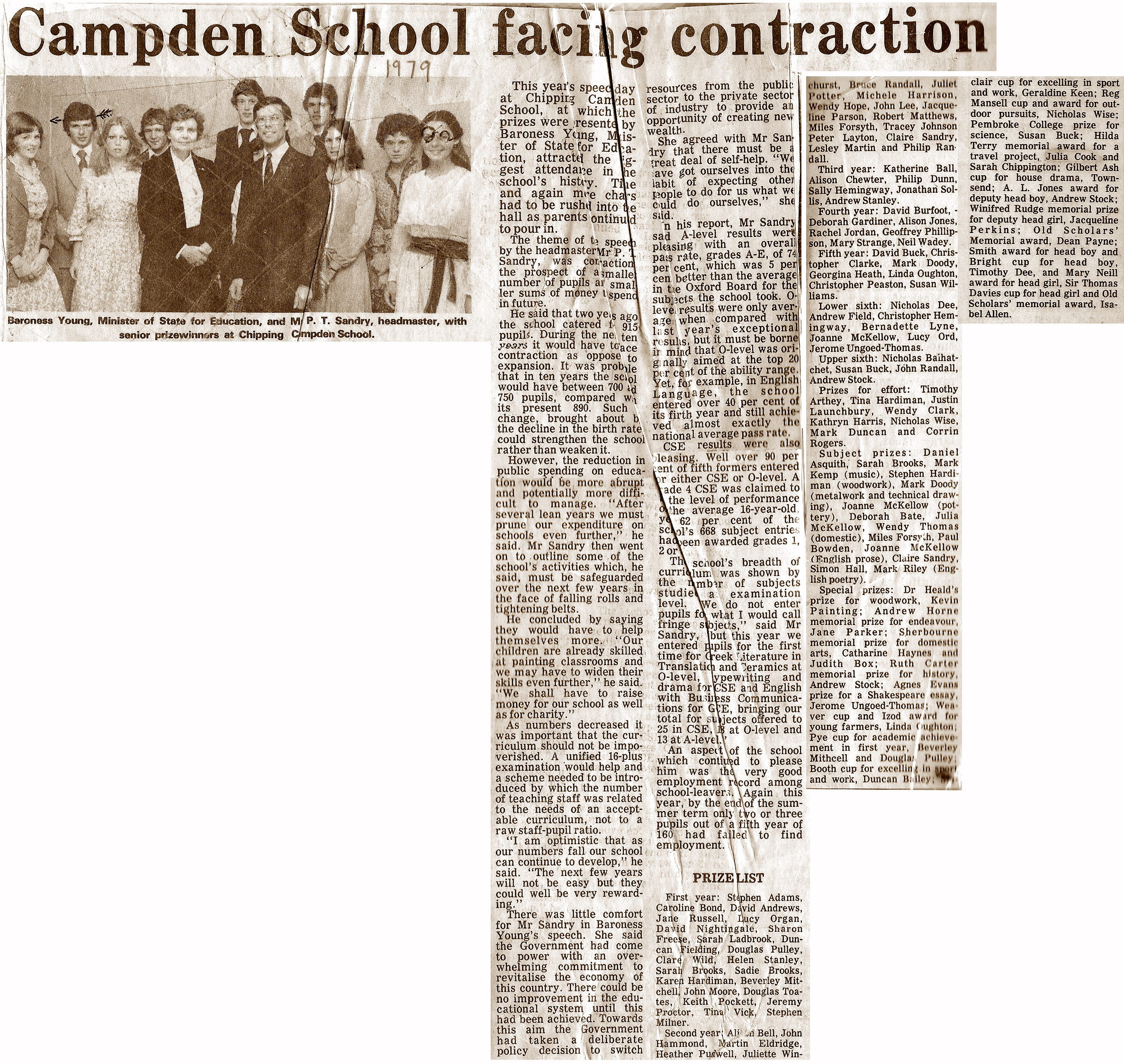 Campden School Facing Contraction 1979