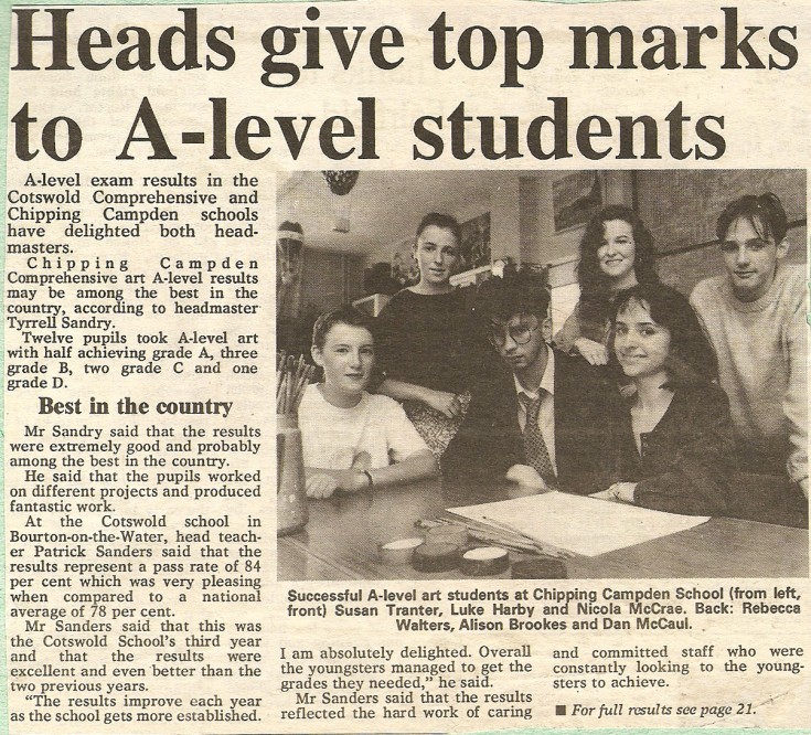 Head Gives Top Marks to A-Level Students