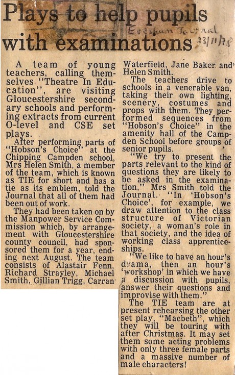 Plays to help pupils with examinations 1978