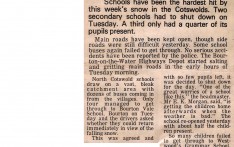 School hit in Snowbound Cotswolds Jan 1979