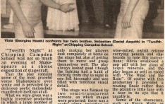 Twelfth Night at Campden School Dec 1979