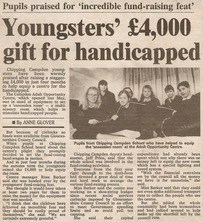 Youngsters £4000 gift for Handicapped